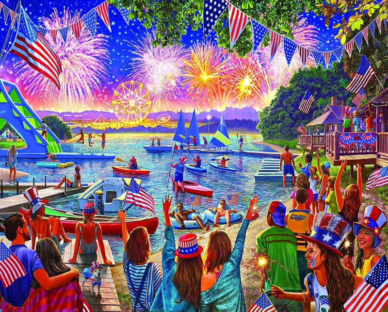 4th of July Fireworks - 1000 Piece Jigsaw Puzzle - Shelburne Country Store