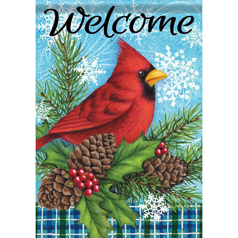 Winter Cardinal Flag - Shelburne Country Store