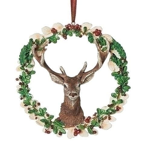 Deer in a Wreath Ornament - Shelburne Country Store