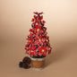 13 Inch Lighted Potted Metal Poinsettia Tree - Shelburne Country Store