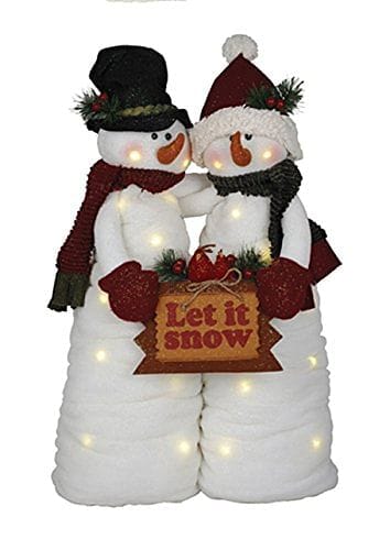 Santa's Workshop Snowman Couple With Led Figurine, 25 inch - Shelburne Country Store