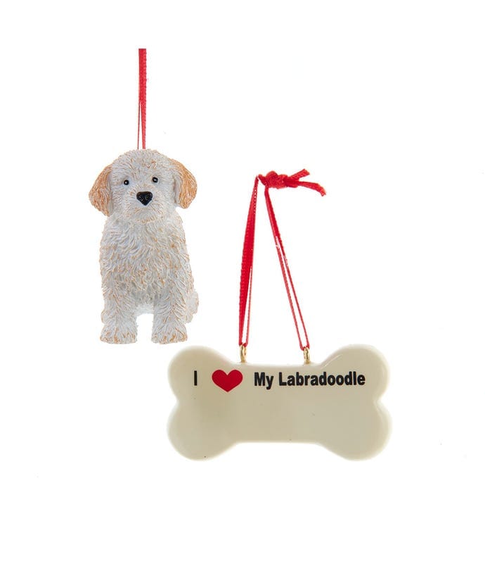 I love My Labradoodle (Light) With Dog Bone Ornaments - Shelburne Country Store
