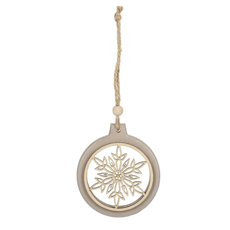 Wooden Icon Ornament -  Snowflake - Gray - Shelburne Country Store