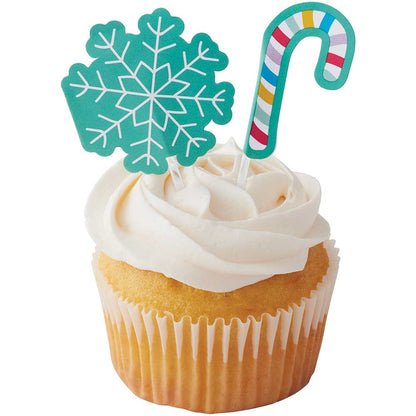 Snowflake and Candy Cane Cupcake Toppers - Shelburne Country Store