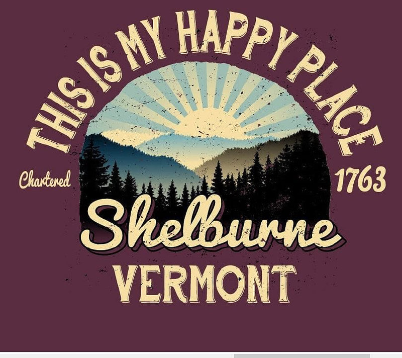 Shelburne - My Happy Place - Long Sleeve Shirt - Maroon - - Shelburne Country Store