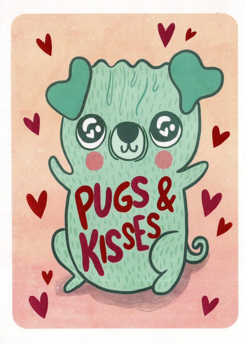 Illustrated PUG Valentine's Day Greeting Card - Shelburne Country Store