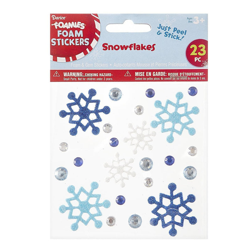 Foamies Snowflake Stickers: Blue - 23 pieces - Shelburne Country Store