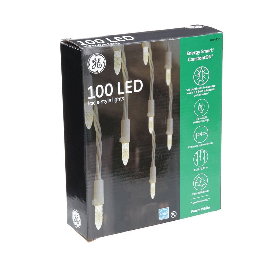100 LED White Icicle String LIght - Shelburne Country Store