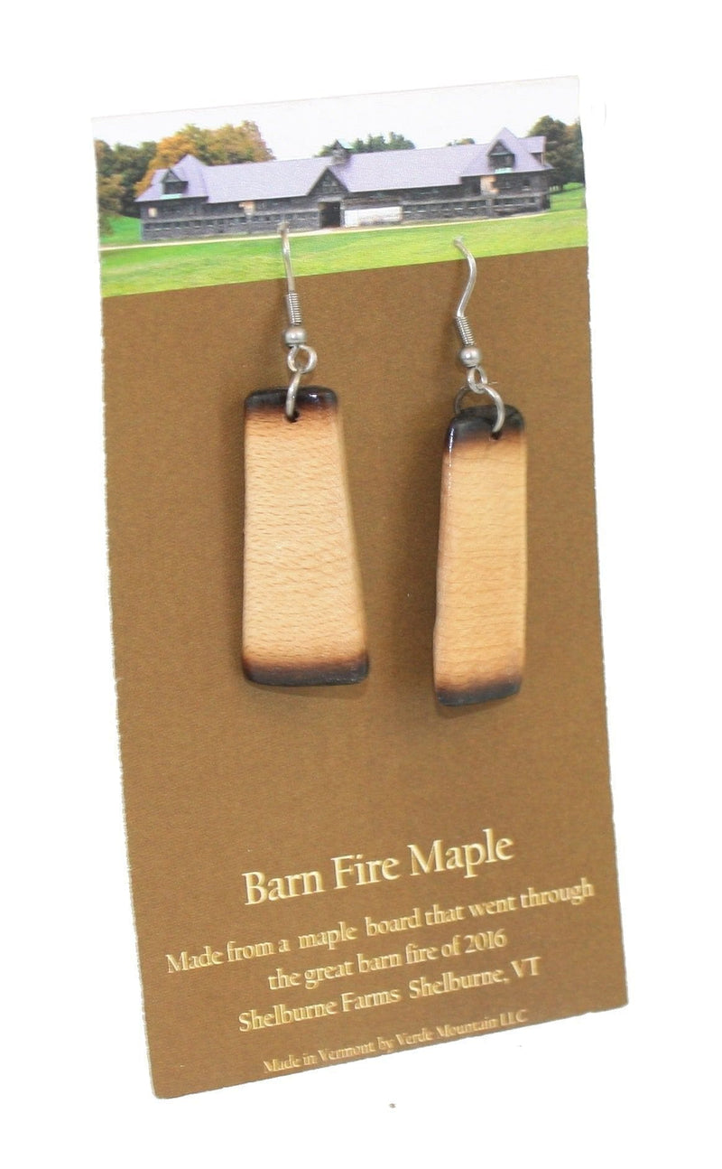 Shelburne Farms Barn Fire Maple Wood Earrings - Shelburne Country Store