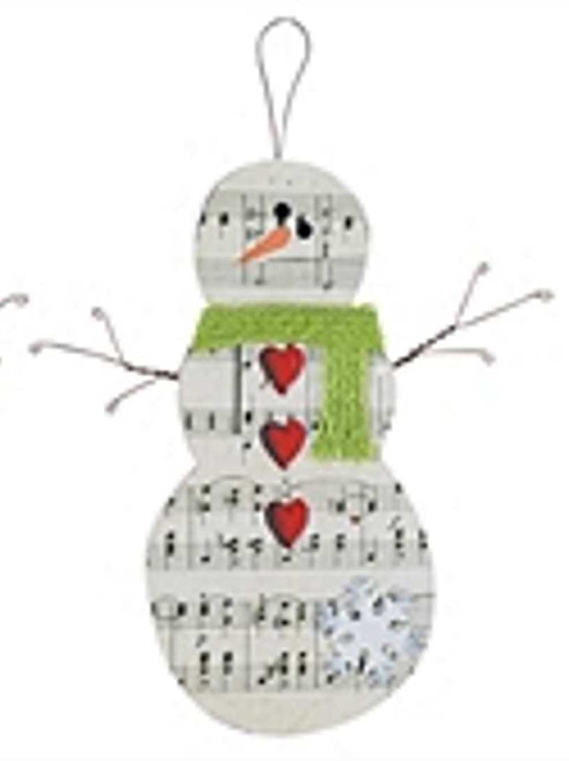 Sheet Music Wooden Snowman Ornament -  Style