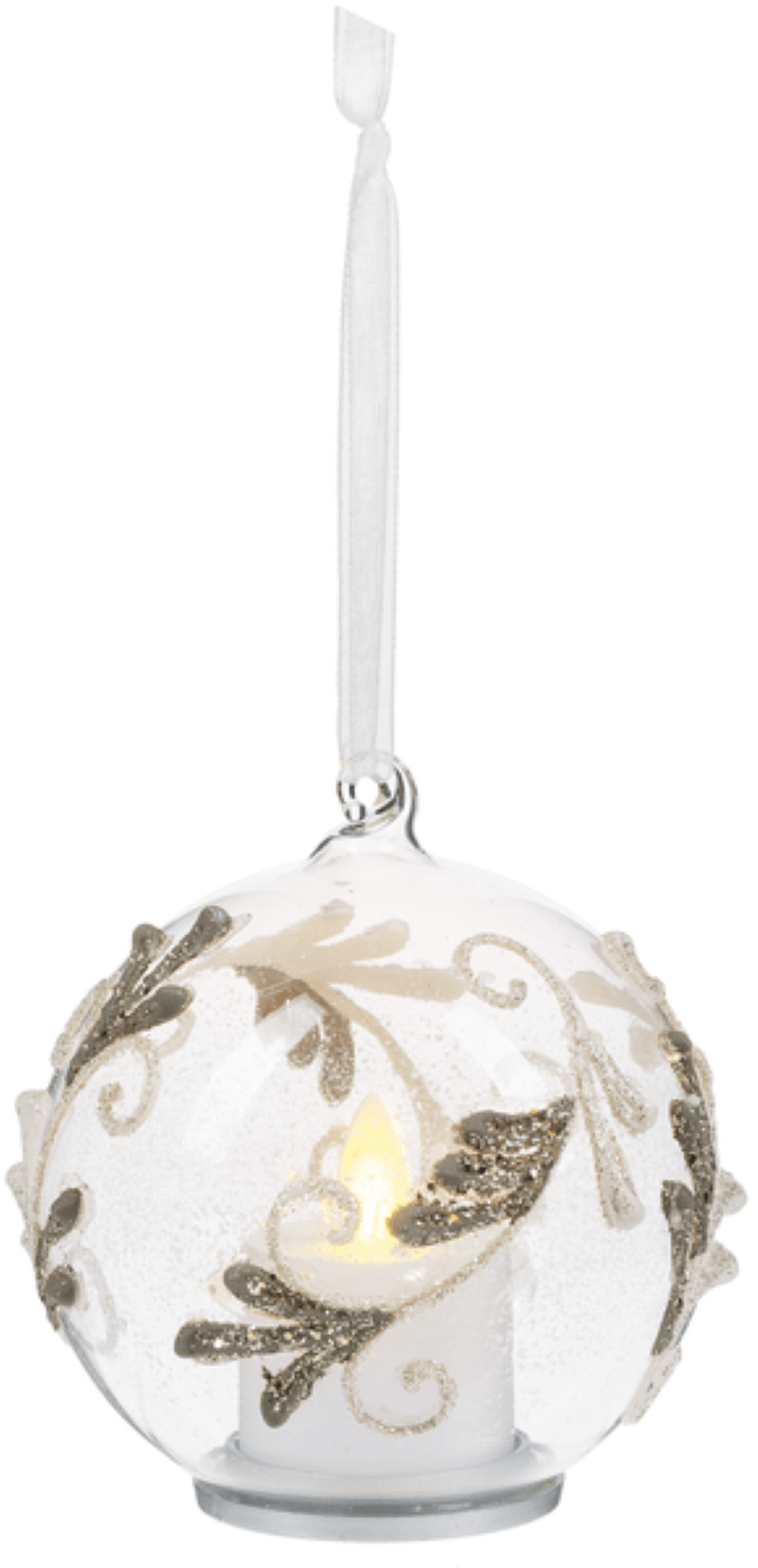 Ornament with Flickering Flame LED -  Without Pinecones - Shelburne Country Store