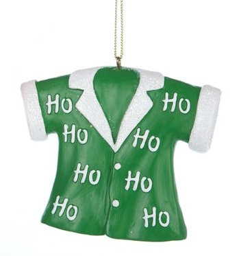 Christmas Shirt Ornament - Green Ho Ho Ho - Shelburne Country Store
