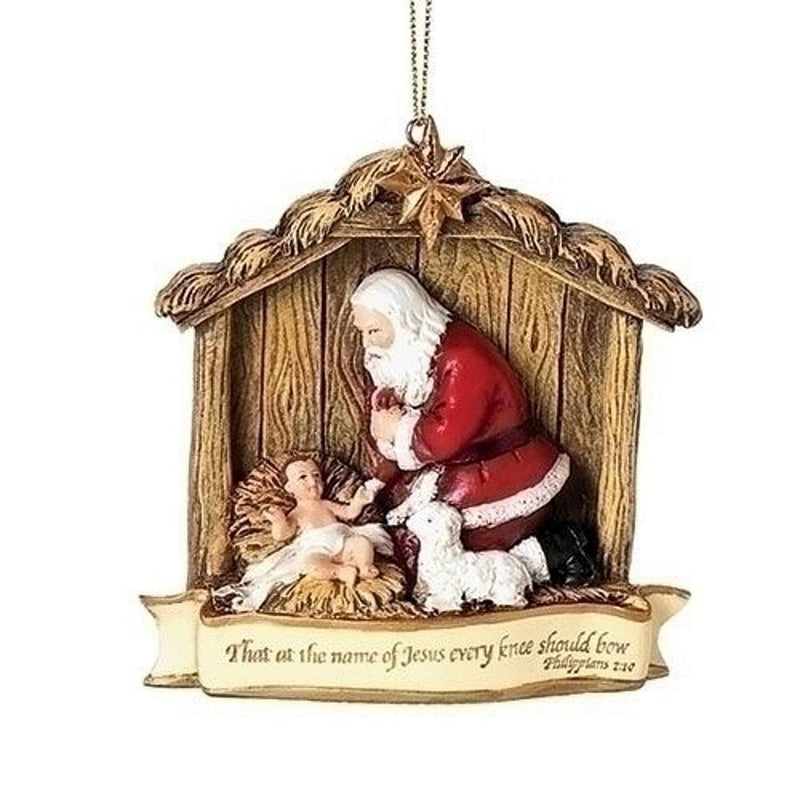Joseph Studio The Kneeling Santa With Baby Jesus Christmas Ornament - Shelburne Country Store