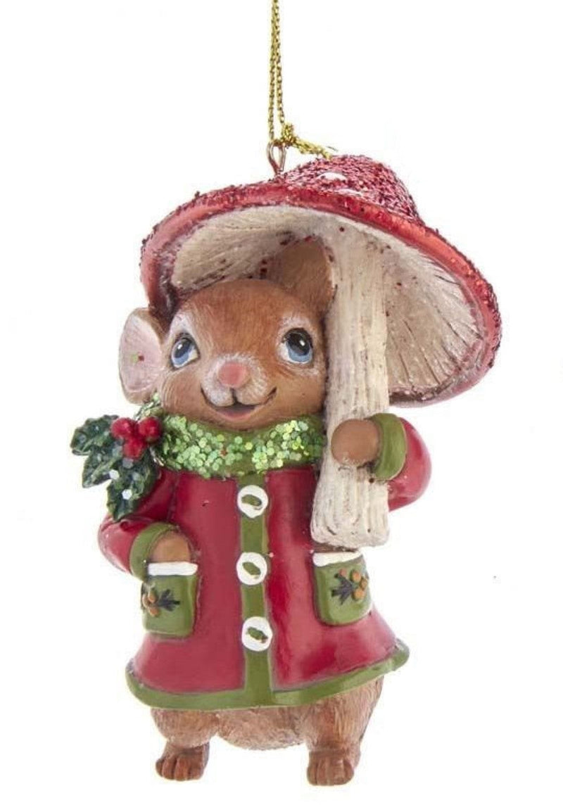 Mouse with Mushroom ornament -  Two Handed Carry - Shelburne Country Store
