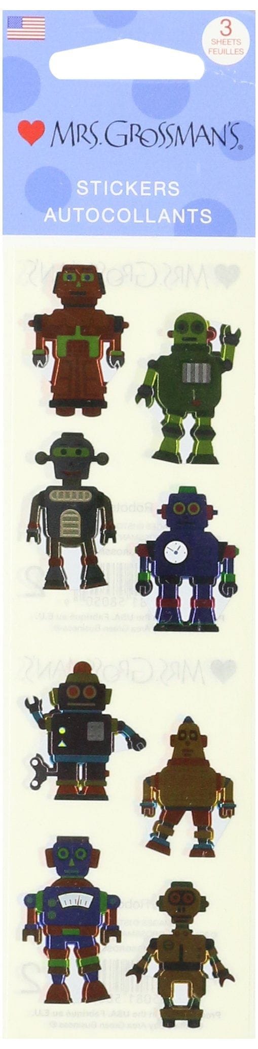 Mrs Grossman's Stickers - Robots - Shelburne Country Store