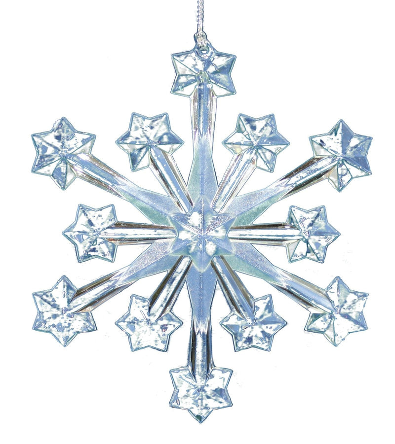 5In White Plastic Snowflake Ornament - Clear - Shelburne Country Store