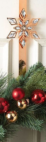Metal & Jewel Snowflake Holiday Wreath Hanger - - Shelburne Country Store