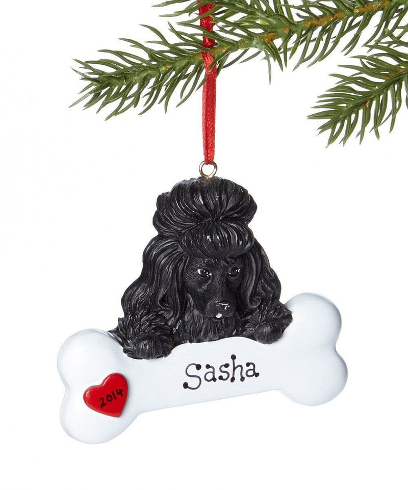 Special Breed Dog Bone Ornament - Black Poodle - Shelburne Country Store
