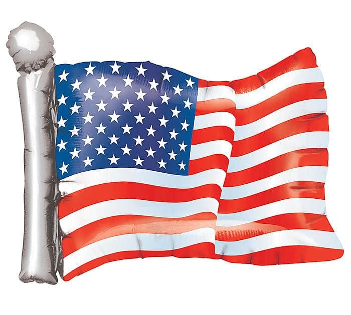 20 Inch Preinflated Mylar American Flag Balloon on Stick - Shelburne Country Store