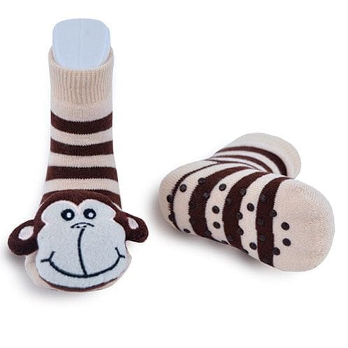 Brown Monkey Rattle Socks - 0-1 year - Shelburne Country Store