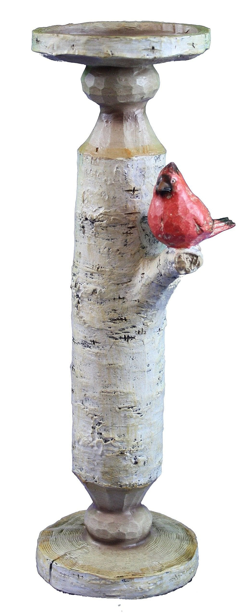 Cardinal On Birch Tall Candle Holder - Shelburne Country Store