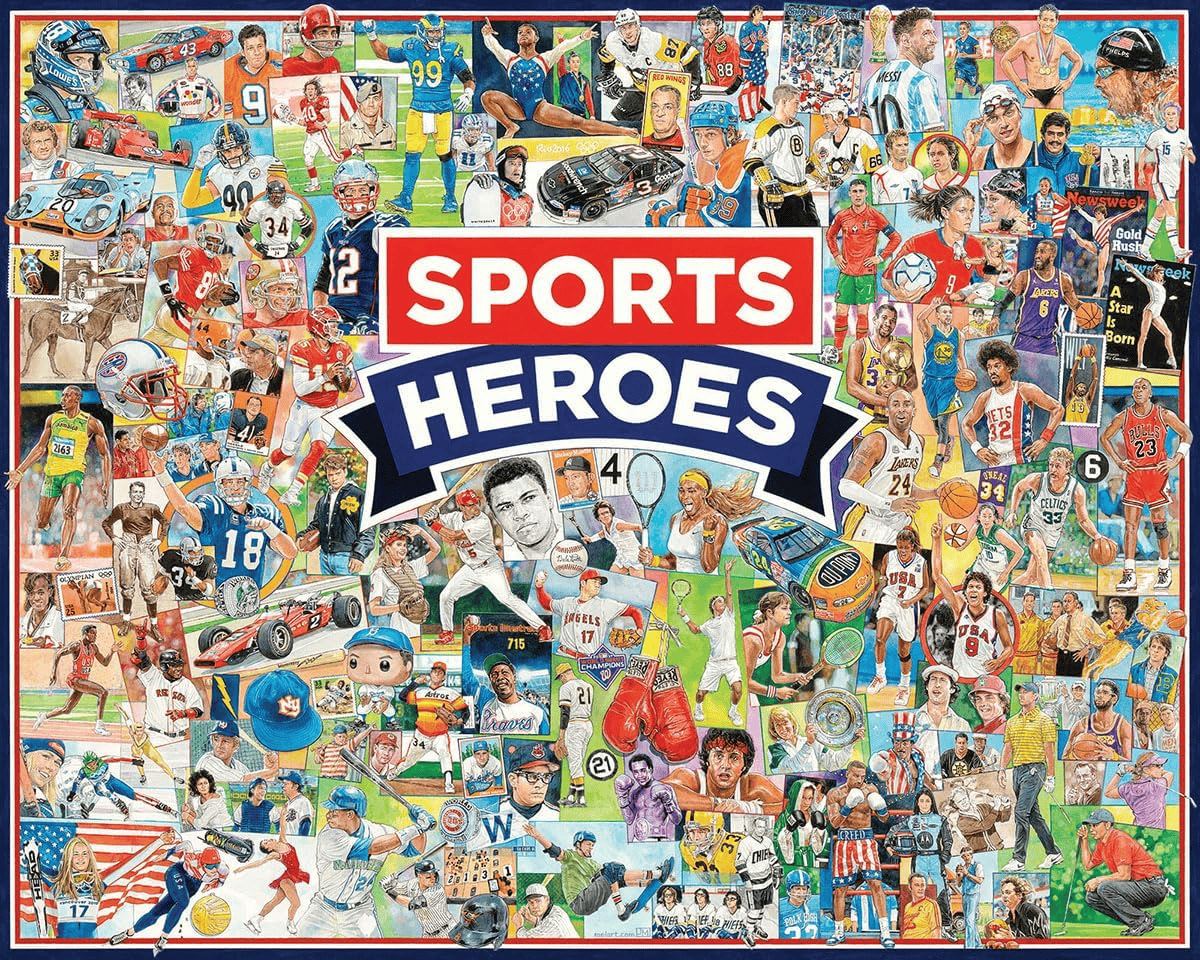 Sports Heroes - 1000 Piece Jigsaw Puzzle - Shelburne Country Store