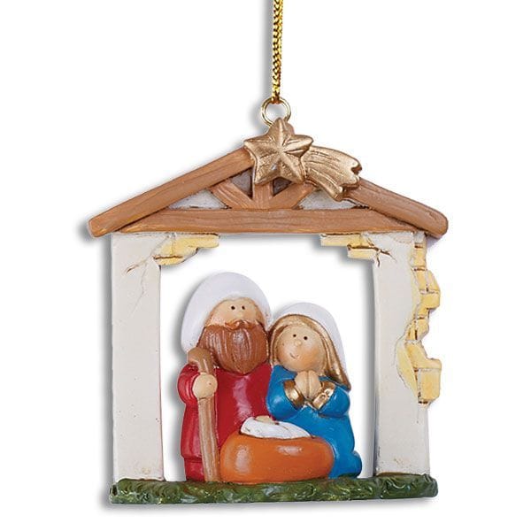 Mini Resin Nativity Ornament -  Rustic - The Country Christmas Loft
