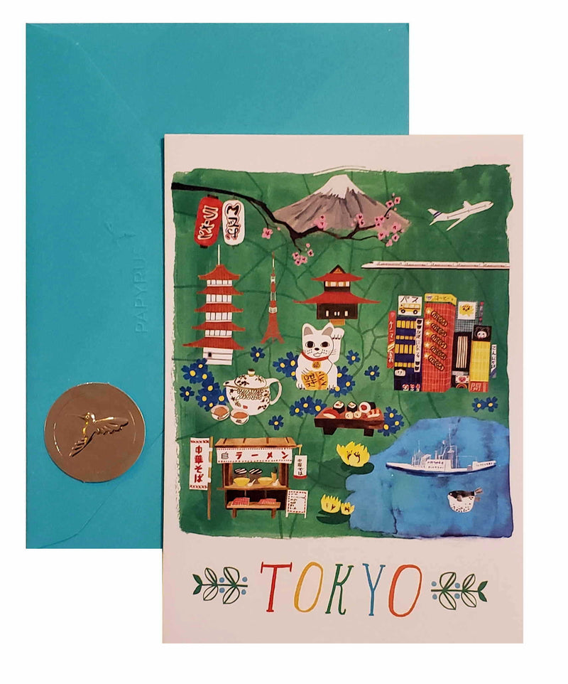 Tokyo Map - Blank Card - Shelburne Country Store