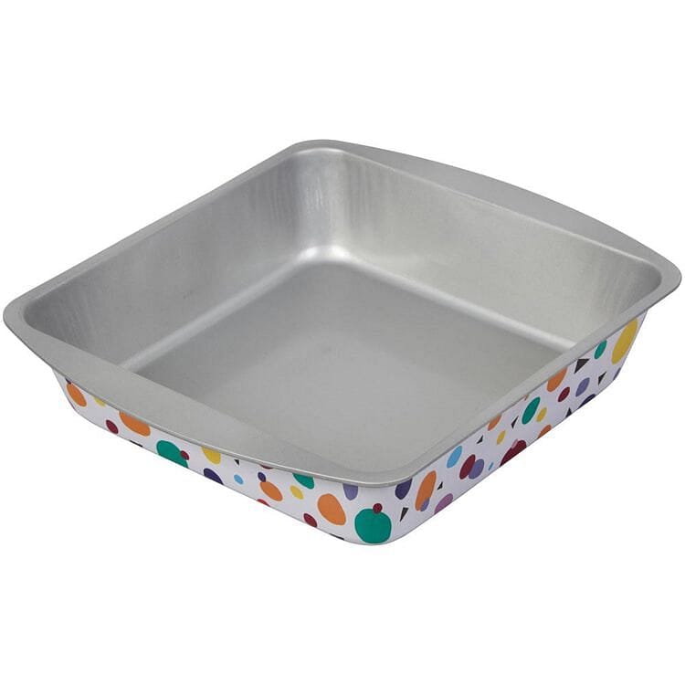 Bake and Bring Geometric Print Non-Stick 8 Inch Square Cake Pan - Shelburne Country Store