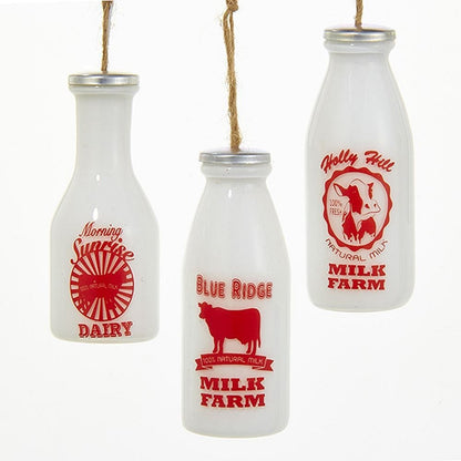3.75 Inch Vintage Glass Milk Bottle - Holly Hill - Shelburne Country Store