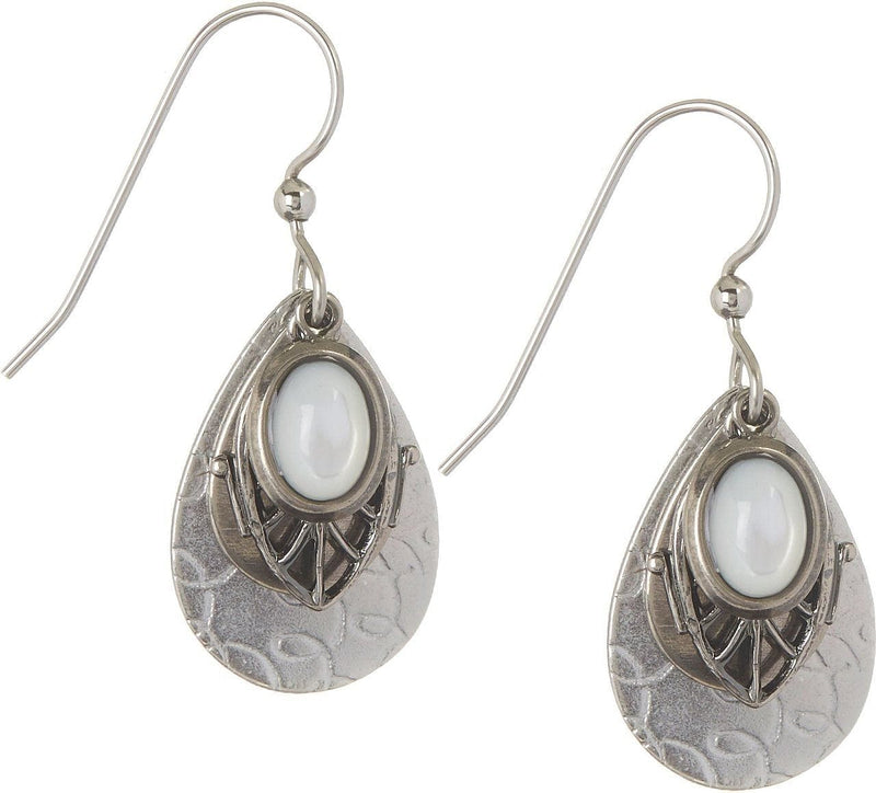 White Teardrop Layered Earrings - Shelburne Country Store