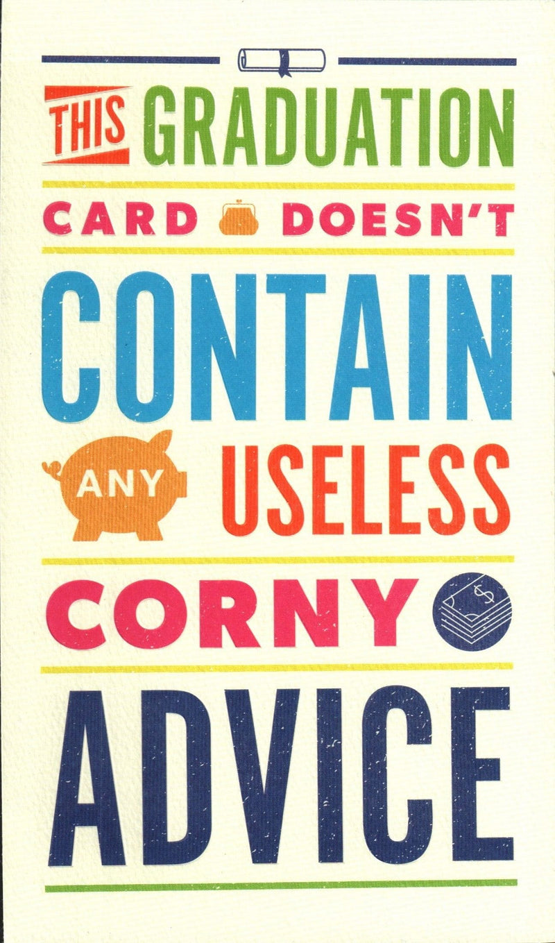 No Corny Advice  Graduation Card - Shelburne Country Store
