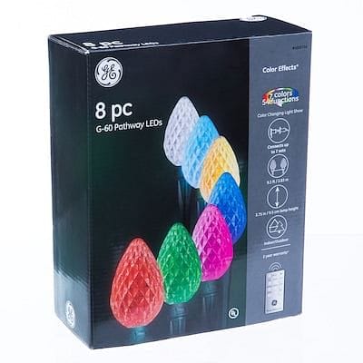 GE 8-Piece Color Changing Christmas Light Bulb Christmas Pathway Markers - Shelburne Country Store
