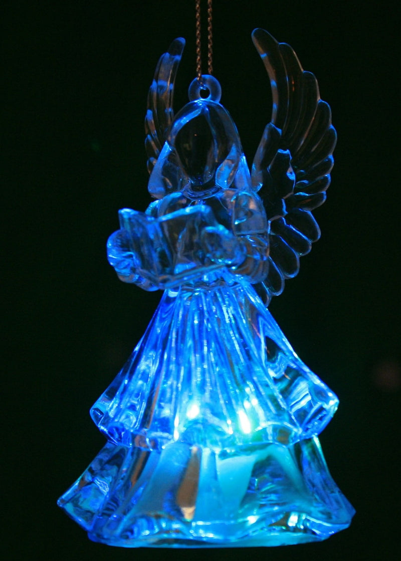 Battery-Operated LED Angel Ornament -  Reading - Shelburne Country Store