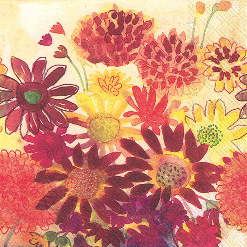 Bunch of Fall Flowers Lunch Napkin - Shelburne Country Store