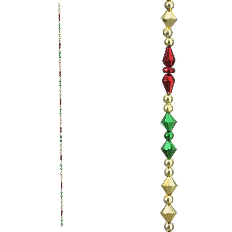 Christmas Garland with Multicolor Beads: 3 feet - Shelburne Country Store