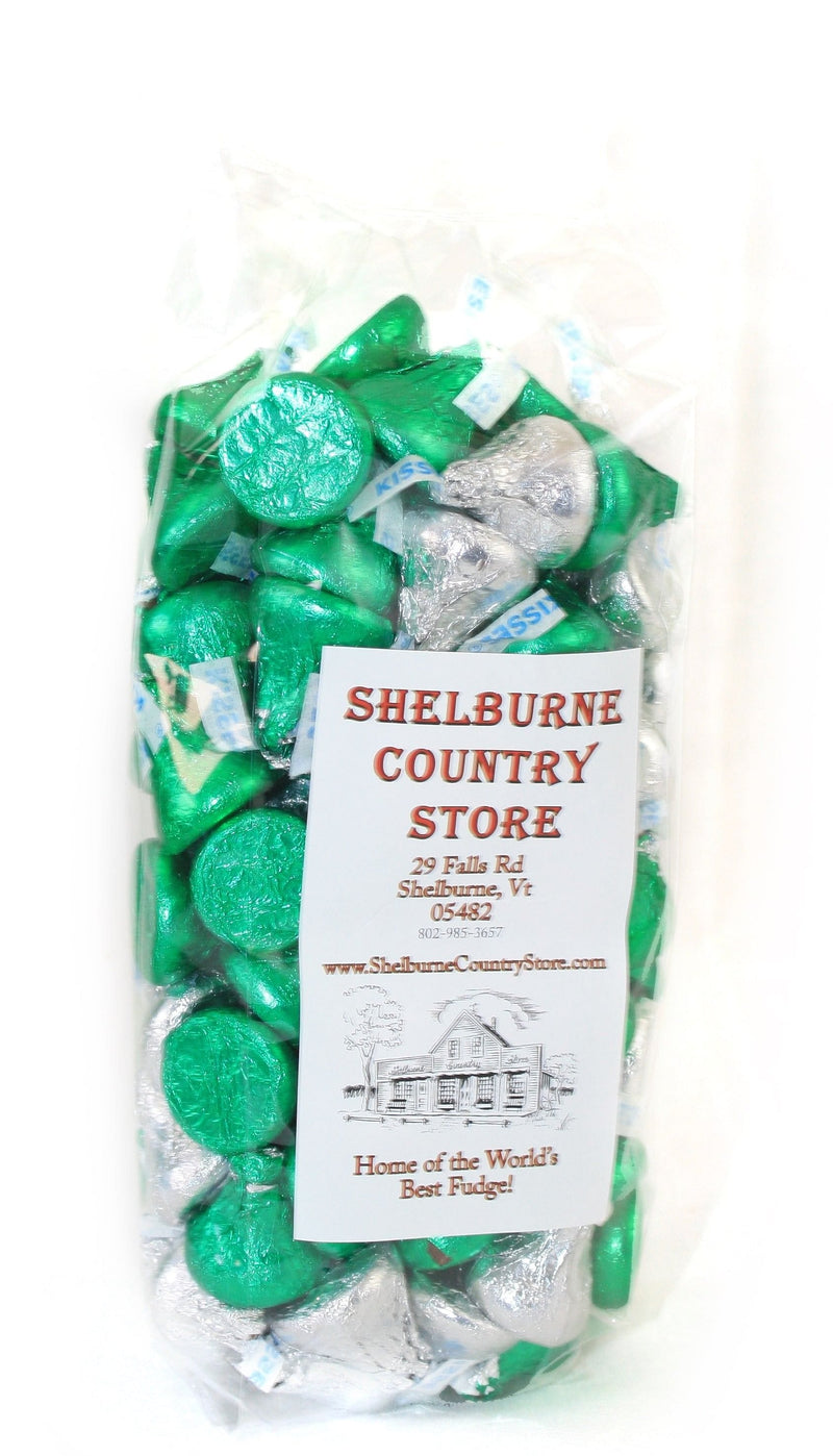 Hershey Kisses - St Pats Green and Silver - 1 Pound - Shelburne Country Store