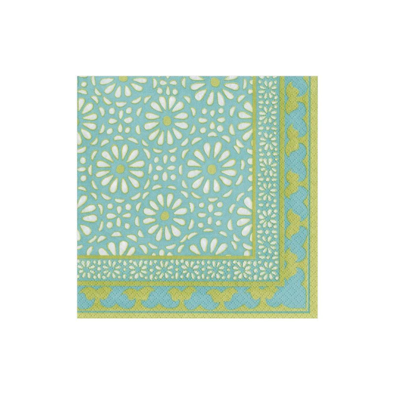 Alhambra Paper Cocktail Napkins in Turquoise - 20 Per Package - Shelburne Country Store