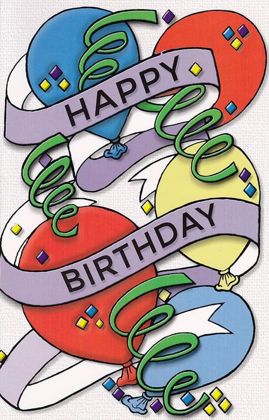 Happy Birthday Baloons and Confetti Card - Shelburne Country Store