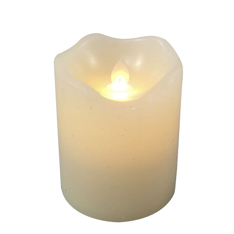 Battery-Operated Flicker Flame White LED Candle - Shelburne Country Store