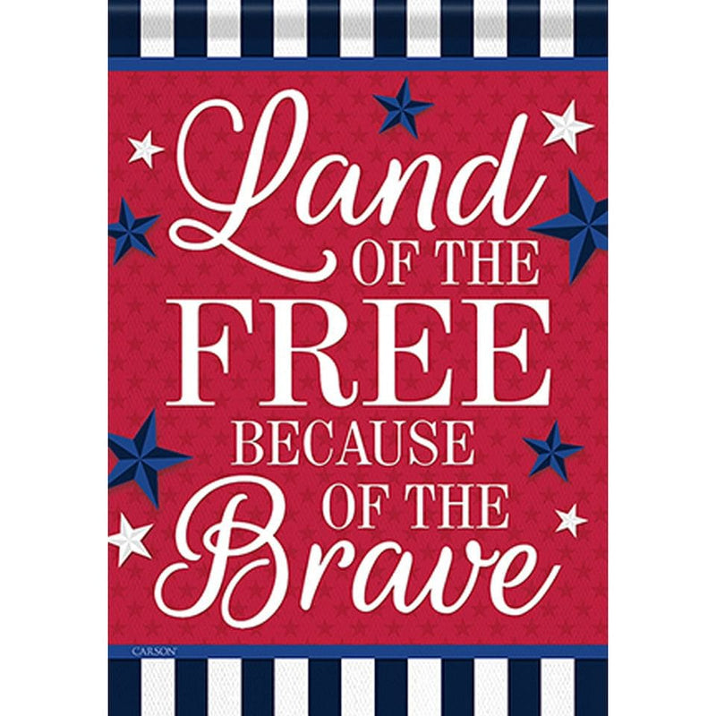 Land of the Free Because of The Brave Are   Large Flag - Shelburne Country Store