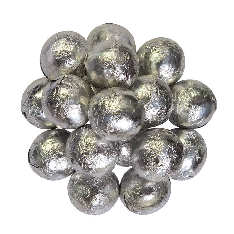 Foil Wrapped Milk Chocolate Balls - Silver - - Shelburne Country Store