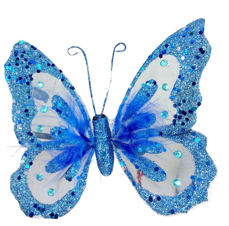 6 Inch Glittered Butterfly Clip On - Shelburne Country Store