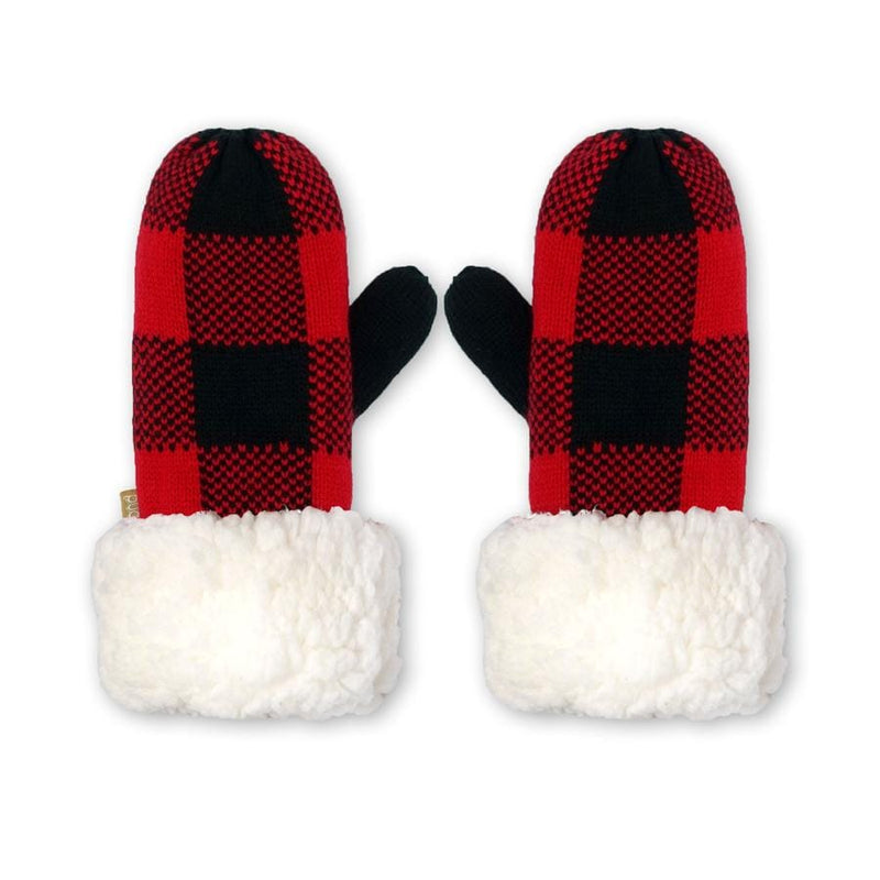 Extra Fuzzy Kids Mittens - Lumberjack - Red - Shelburne Country Store