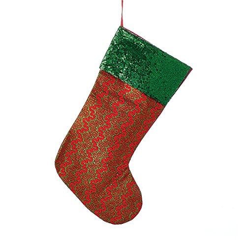 Kurt Adler 21 Inch Red And Green Christmas Stocking - Shelburne Country Store