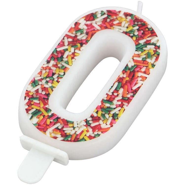 Sprinkle on the Birthday Fun Number 0 Birthday Candle - Shelburne Country Store