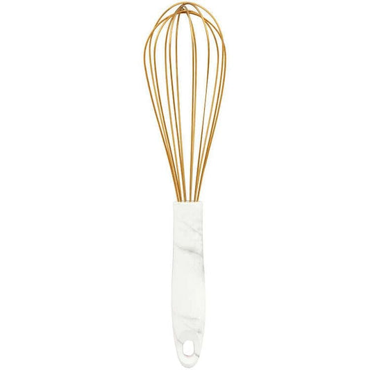 Large Gold Balloon Whisk with Marble Handle - Shelburne Country Store