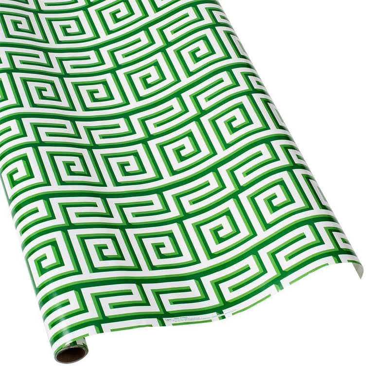 Greek Meander Green Ivory Wrap - Shelburne Country Store