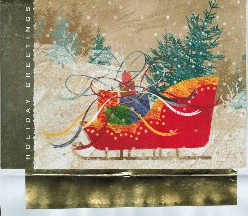 Luxury Greetings 18 Count - Sleigh With presents - Shelburne Country Store