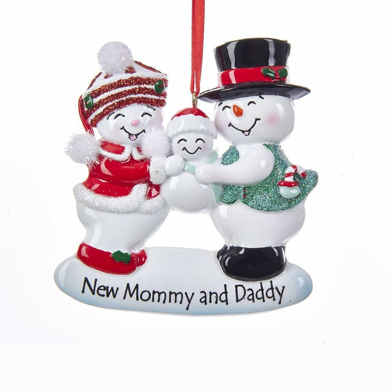 New Mommy and Daddy Snow Family Ornament - Shelburne Country Store